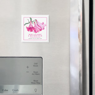 Heiße rosa Lilien-Blumen-Hochzeitsgastgeschenk Magnet