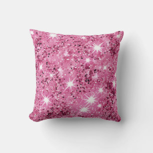 Heiße Rosa Sterne Pailletten Glitter Kissen