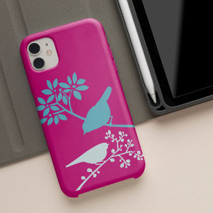 Heiße rosa und blaue Vögel iPhone 15 Pro Max Hülle