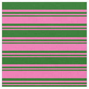 Heiße rosa und dunkelgrüne Streifen Stoff