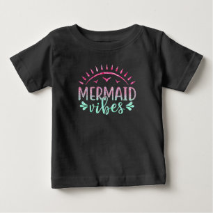 Heiße rosa und grüne Glitzer-Nixen-Stimmung   Baby T-shirt