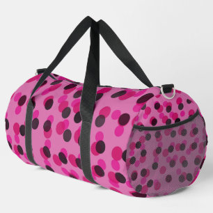heiße rosa und schwarze Punkte Duffle Bag