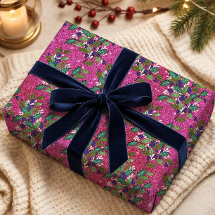 Heiße rosa Weihnachten, Retro-Feiertagsgeschenkver Geschenkpapier