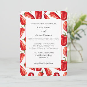 Heiße Rote & Saure Chili Peppers Hochzeit Einladung