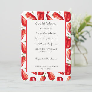 Heiße Rote & Scharfe Chili Paprika Junggesellinnen Einladung