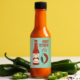 HEISSE SACHE Scharfe Heiße Sauce Jalapeños Chilis Lebensmitteletikett
