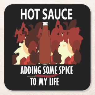 Heiße Sauce Ketchup Feuer Rot Chili Pepper Rechteckiger Pappuntersetzer