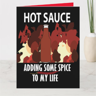 Heiße Sauce Ketchup Feuer Rote Chili Paprika Gruß Karte