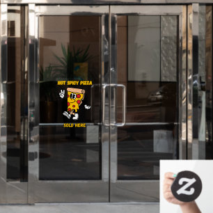 Heiße Scharfe Pizza Hier Verkauft Shop Fensteraufkleber