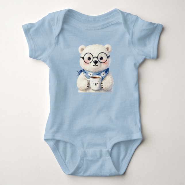 Heiße Schokolade Eisbär Baby Strampler (Vorderseite)