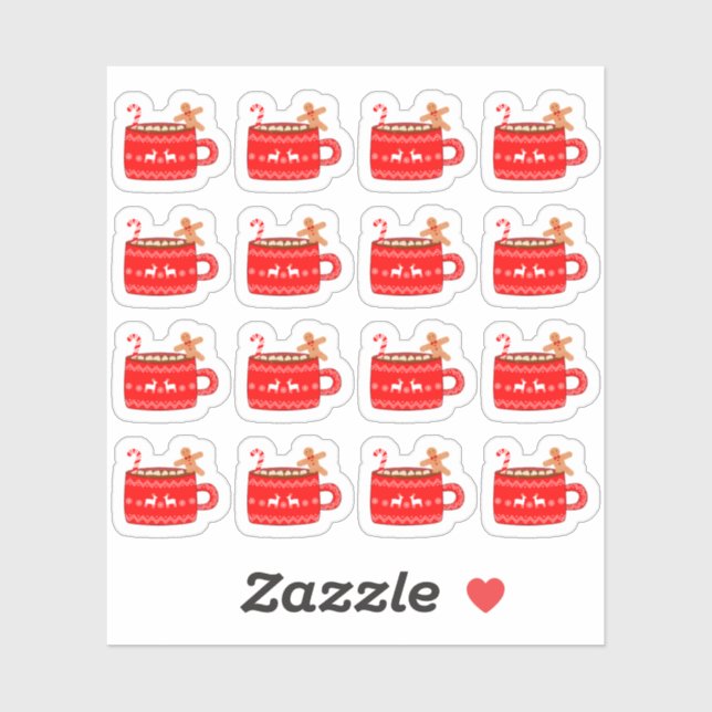 Heiße Schokolade Heiße Kakaodekoration Aufkleber (Blatt)