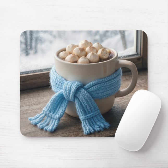 Heiße Schokolade mit Winter-Schal Mousepad (Mit Mouse)