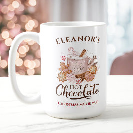 Heiße Schokolade Moderner großer Name Rosa Weihnac Kaffeetasse