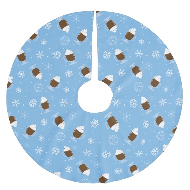 Heiße Schokolade  Polyester Weihnachtsbaumdecke (Vorderseite)