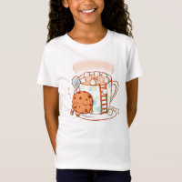 Heiße Schokolade scherzt Illustrations-T-Shirt