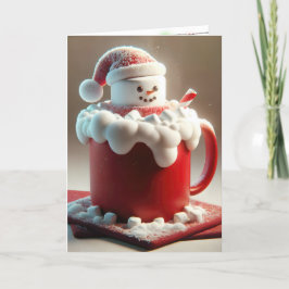 Heiße Schokolade Snowman Feiertagskarte