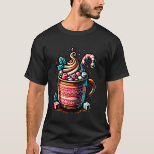 Heiße Schokolade Tasse mit Zuckerstange T-Shirt