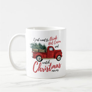 Heiße Schokolade trinken und Weihnachtsfilme anseh Kaffeetasse