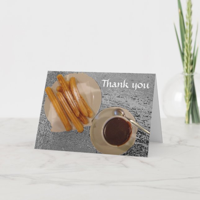 Heiße Schokolade u. Churros- Schokolade y Churros Dankeskarte (Vorderseite)