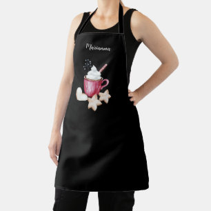Heiße Schokolade und Kekse Illustration monogrammi Schürze