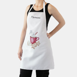 Heiße Schokolade und Kekse Illustration monogrammi Schürze