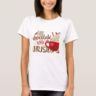 Heiße Schokolade und Weihnachts-Glitter-Funkeln T-Shirt