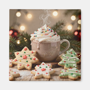 Heiße Schokolade und Zuckerplätzchen Weihnachten Magnet