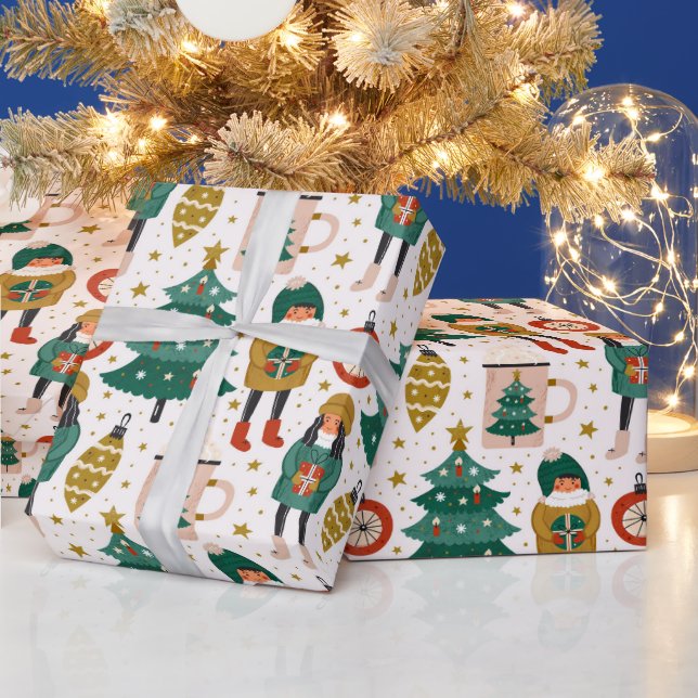 Heiße Schokolade Weihnachtsbaum Geschenkpapier (Feiertage)