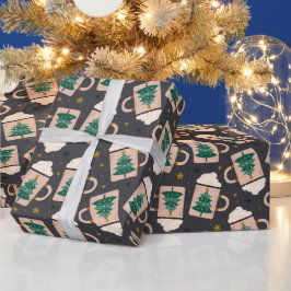 Heiße Schokolade Weihnachtsbaum Urlaub Geschenkpapier