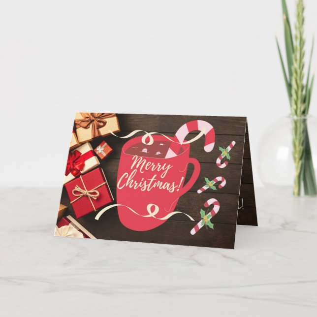 Heiße Schokolade Weihnachtsgetränke Karte (Vorderseite)