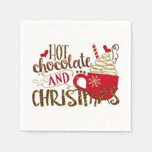 Heiße Schokolade & Weihnachtsglitter Funkeln Serviette