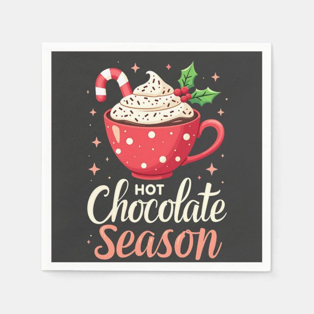Heiße Schokolade Weihnachtsliebhaber Serviette (Vorderseite)