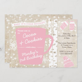 Heiße Schokolade Winter Geburtstagsparty für Mädch Einladung