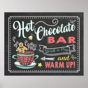 Heiße Schokoladen-Bar-Party-Poster-Schild Poster