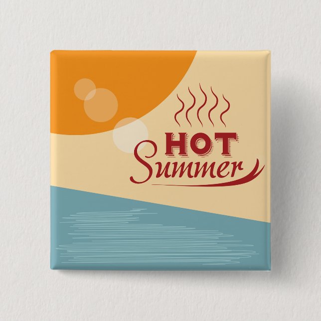 Heiße Sommer Vintage Retro Vibes Button (Vorderseite)