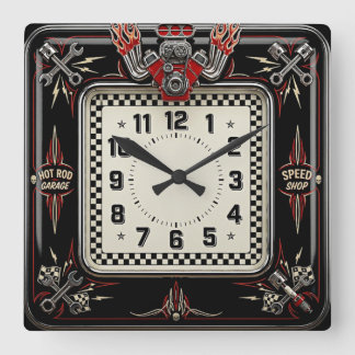 Heiße Stange Quadratische Wanduhr