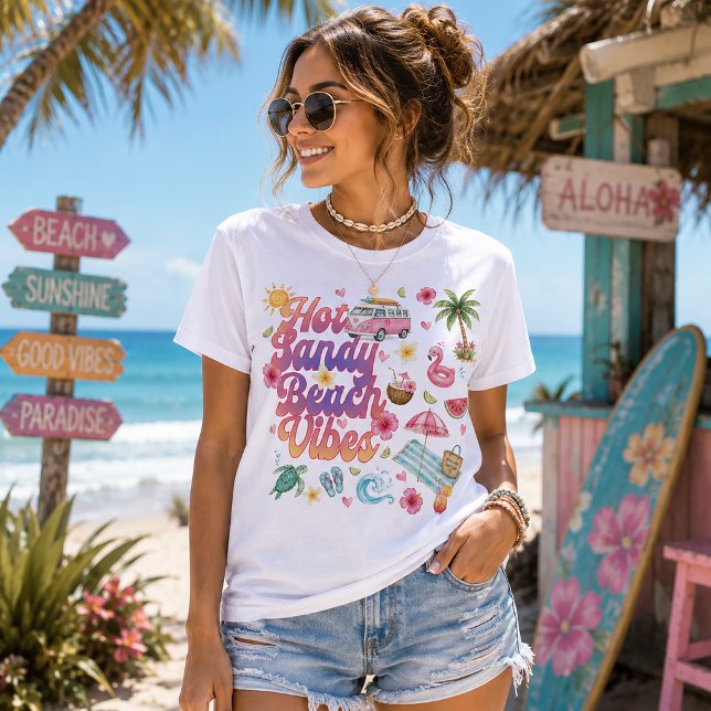 Heiße Strand-Vibes Sommer Tri-Blend Shirt (Von Creator hochgeladen)