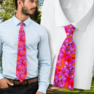 Heiße tropische Hochzeit Frangipani Bräutigam Krawatte