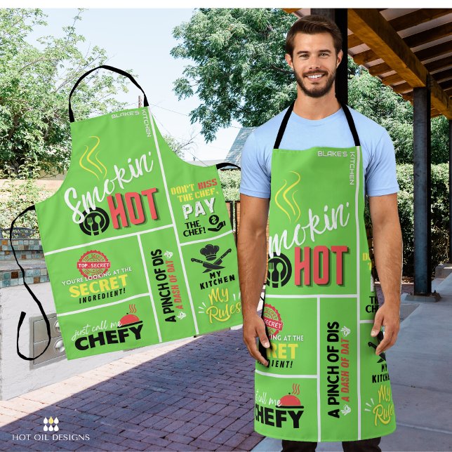 Heiße Unisex-Schürze Schürze (Personalize this bright and fun apron with the name of the grill master in your life.)