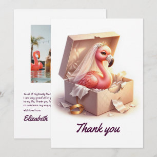 Heiße Unordnung Flamingo Junggesellinnenabschied F Dankeskarte