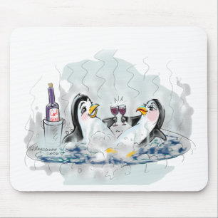 Heiße Wanne-Pinguine Mousepad