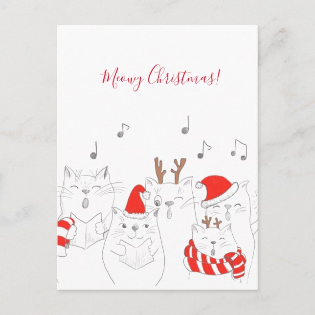 Heiße Weihnachten! Funny Cats/ Personalisiert Postkarte (Vorderseite)