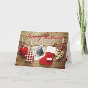 Heiße Weihnachten! Karte   Niedliches Kitten im Fo