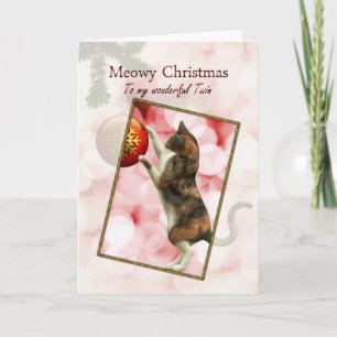 Heiße Weihnachten mit einer spielerischen Katze.
