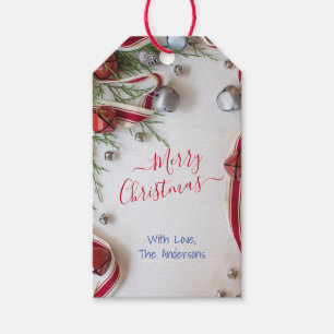Heiße Weihnachten mit Liebe Red Script/Blue Text Geschenkanhänger