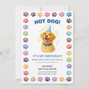 Heiße Wurst, ich hab Geburtstag, Hundeparty Einladung