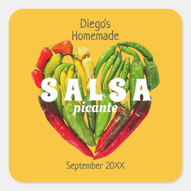 Heiße, würzige, rot-gelbe Chili Paprikaschoten Her Quadratischer Aufkleber (Vorderseite)