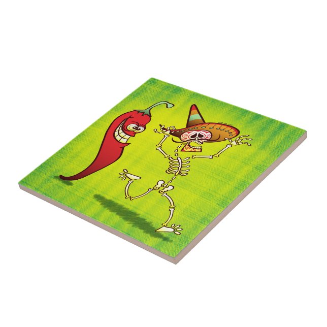 Heißer Chili-Pfeffer-Albtraum für ein Fliese (Seite)