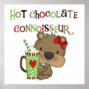 Heißer ChocolateConoisseur Mädchen-Bär Poster
