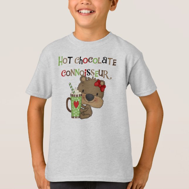 Heißer ChocolateConoisseur Mädchen-Bär T-Shirt (Vorderseite)